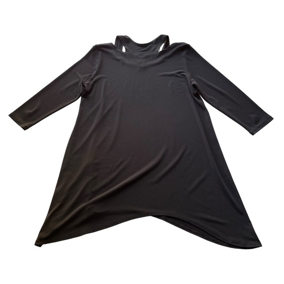 Clara Sun Woo Tunic Dress cut out Black Size Small 3/4 sleeves stretch NWOT - Picture 7 of 8
